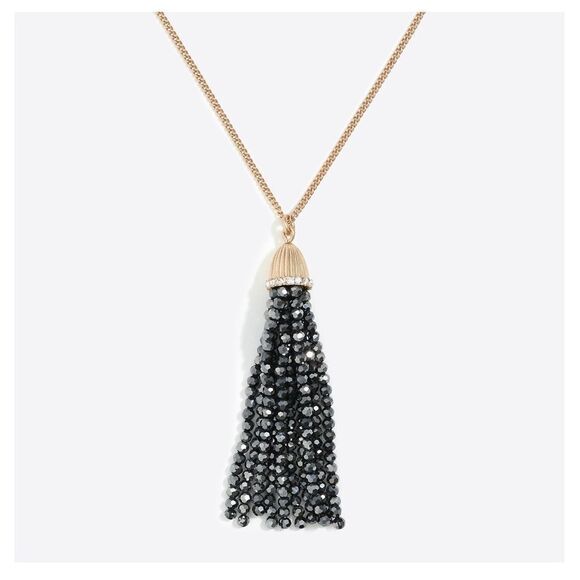 J. Crew | Sparkle Beaded Tassel Pendant Necklace | 30” Length - Picture 1 of 5